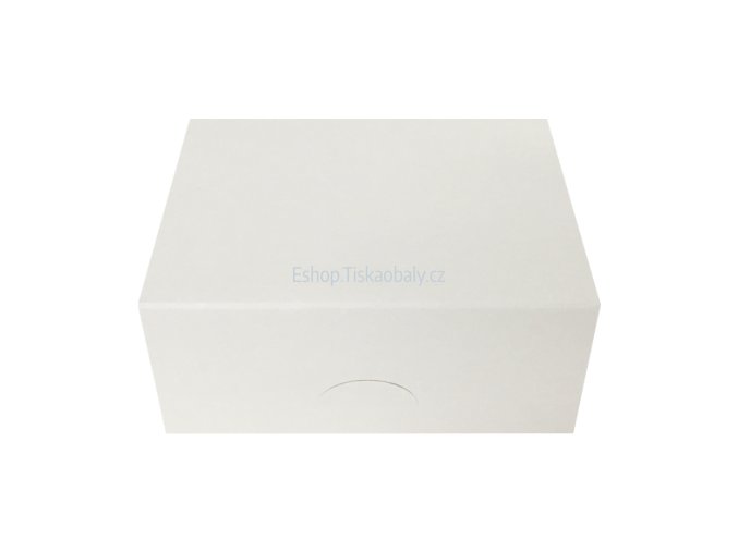 Krabice na zákusky bílá, skládaná, lepená, 250x180x100 mm