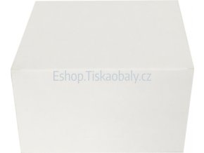 Krabice na dort bílá, skládaná, lepená, 300x300x125 mm