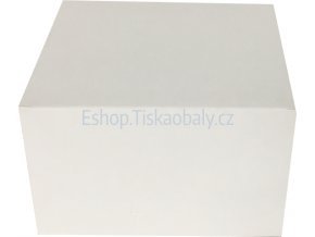 Krabice na zákusky bílá, skládaná, lepená, 130x130x70 mm