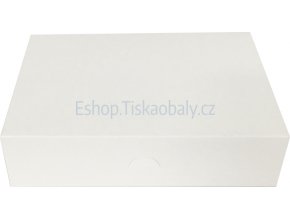 Krabice na zákusky bílá, skládaná, lepená, 250x210x70 mm