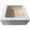 Krabička na zákusky bílá s okénkem, skládaná, lepená, 207x192x90 mm