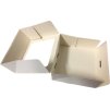 Krabička na zákusky bílá s okénkem, skládaná, lepená, 207x192x90 mm