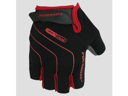 Cyklistické rukavice Poledník LINES SH RED/BLACK