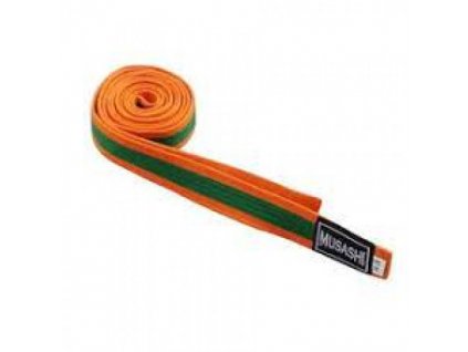 MUSASHI oranžovo-zelený pásek Judo