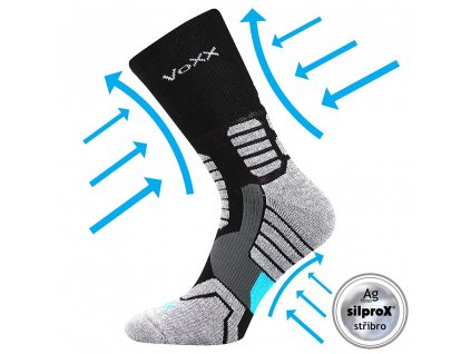 voxx ronin kompresni sportovni ponozky cerna 35 38
