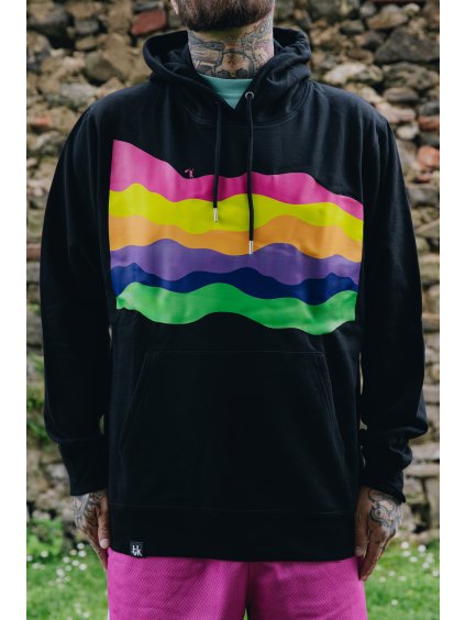Černá unisex mikina TADY TO MÁŠ s duhovým potiskem
