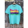 Tyrkysové unisex tričko TADY TO MÁŠ s duhovým potiskem