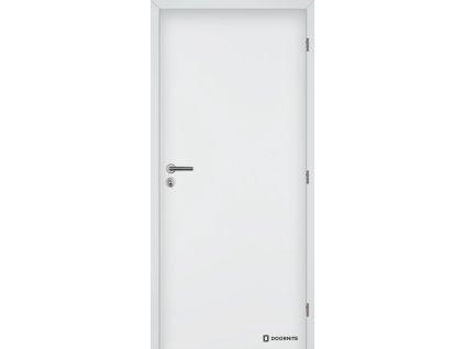Dveře falcové lakované, bílá BASIC, plné, WC zámek (Výplň voština, Šířka 70, Orientace pravá)