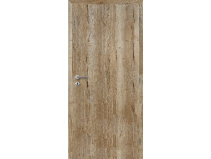 Dveře falcové CPL, dub halifax, plné, dozický zámek (Výplň děrovaná dřevoříska, Šířka 80, Orientace pravá)