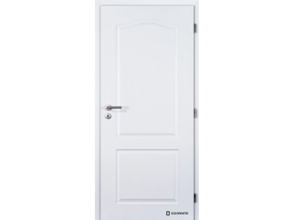 Dveře falcové lakované, bílá Doornite 1, Claudius struktura, dozický zámek (Výplň voština, Šířka 90, Orientace pravá)