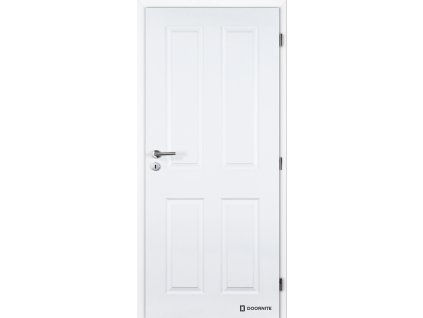 Dveře falcové lakované, bílá Doornite 1, Odysseus hladké, dozický zámek (Výplň voština, Šířka 90, Orientace pravá)