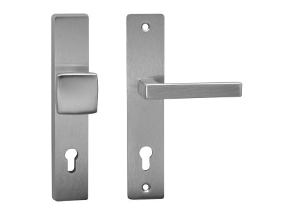 Kování štítové klika/madlo EVA elox, štít hranatý cylindrický bez překrytky (Rozteč 92 mm)