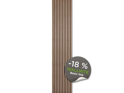 Akustický panel Wallnite Basic line černý filc Ořech 2400×520×18