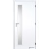 Dveře falcové lakované, bílá BASIC, Vertika, sklo satinované, dozický zámek (Výplň voština, Šířka 80, Orientace pravá)