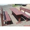 02 gd. Classic table and 2 benches with backrest