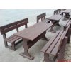 02 gd. Classic table and 2 benches with backrest