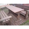 02 gc. Classic table and 2 benches with armrests