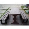02 gf. Classic table and 2 benches without backrest