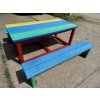 02 gl. Children's table set with 2 benches without backrest