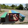 02 gl. Children's table set with 2 benches without backrest