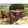 02 ga. Sada 2 masívnych lavíc L-bench a stôl