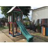 07 gb. Children's house with a slide and steps