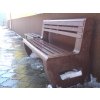 02 a. Massive single coloured L-bench seat with backrest