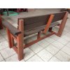 02 ba. All-plastic bench 3 + 2 with armrests, 180 cm