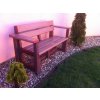 02 bb. Plastic, brick coloured bench with back and arm rests, 120 cm