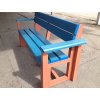 02 b. All-plastic bench 3+2 with armrest, 200 cm