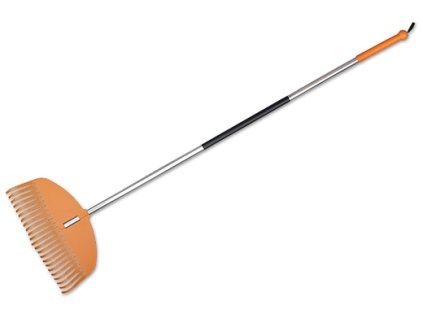 Zahradní hrábě na sběr plsti a listí 49 cm - ocelová násada