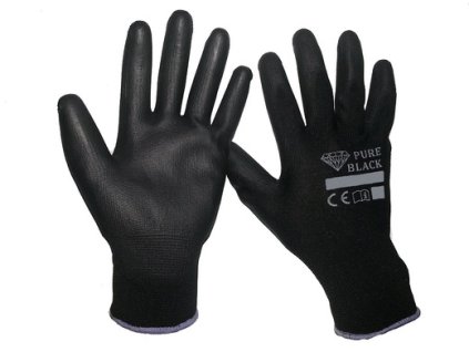 Pracovní ochranné rukavice PURE BLACK, různé varianty rozměrů