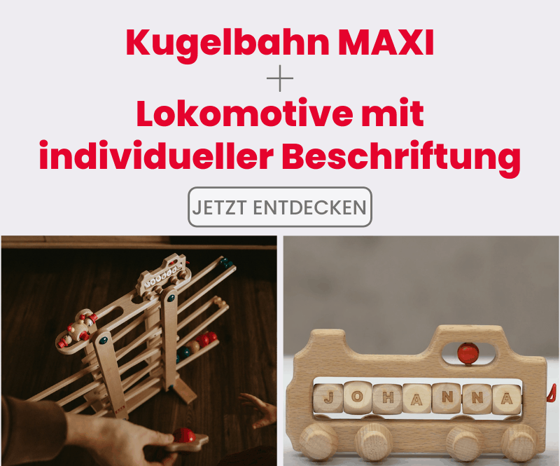 Trihorse Kugelbahn MAXI und Lokomotive mit individueller Beschriftung