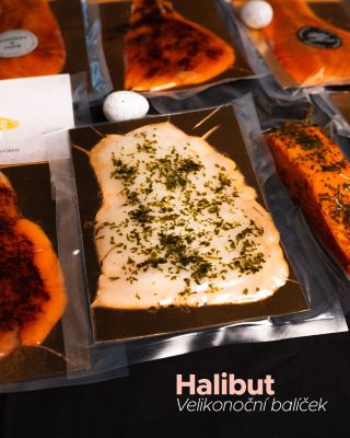 Už jste někdy vyzkoušeli halibuta? 👀 Ve velikonočním balíčku ho máme hned ve dvou variantách✌️S lanýžem nebo medvědím...