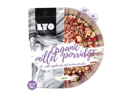 Lyofood Kaše z prosa s jahodami a mletým jeřábem černým 92g