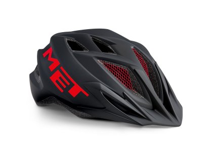 Juniorská cyklistická helma MET Crackerjack černá/červená 2021