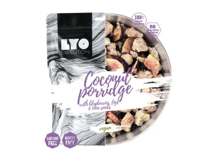Lyofood Kokosová ovesná kaše s borůvkami, fíky a chia semínky 100g