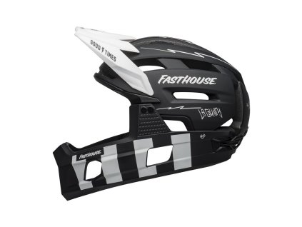 Cyklistická helma BELL Super Air R Spherical mat black/white fasthouse M (55-59 cm) 2021