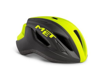 Cyklistická helma MET Strale černá/reflex žlutá matná M (56-58 cm) 2021