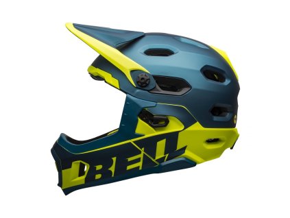 Cyklistická helma BELL Super DH Spherical Mat/Glos Blue/Hi-Viz M(55–59) 2022