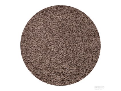 Kusový koberec DREAM SHAGGY 4000 Mocca kruh (Šířka x Délka 80.0cm x 80cm)