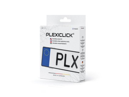 Plexiclick V1 Transparent (110 mm) - průhledný držák SPZ pro ČR