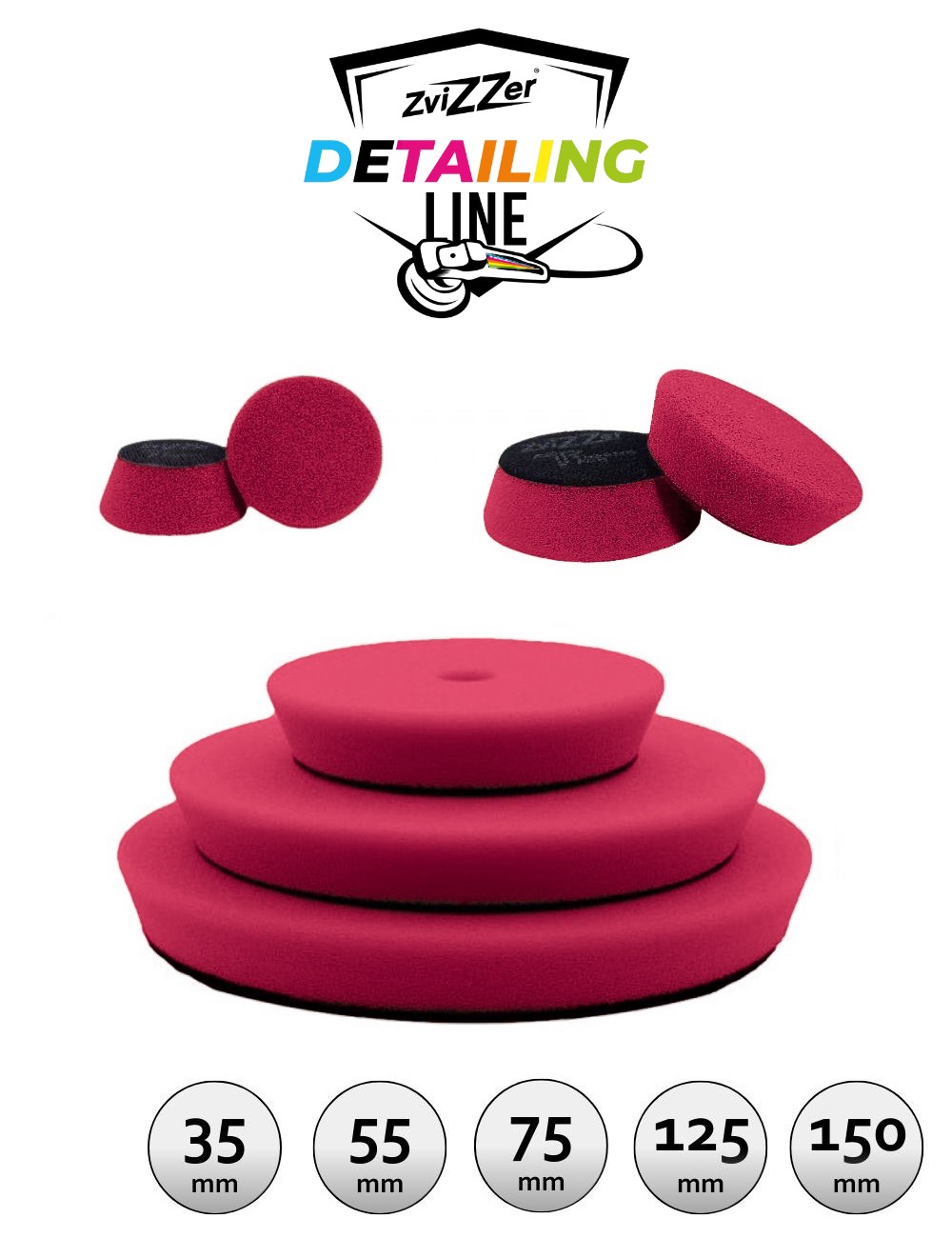 ZviZZer Thermo Pad Hard - červené hrubé leštící kotouče Na průměr unašeče: 150 mm