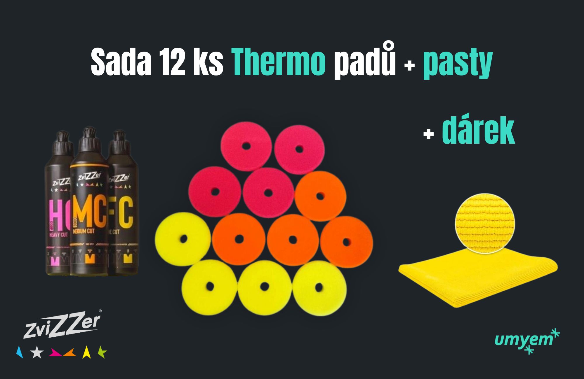 ZviZZer Polish pack 125 mm - sada kotoučů a leštících past  (15 ks)