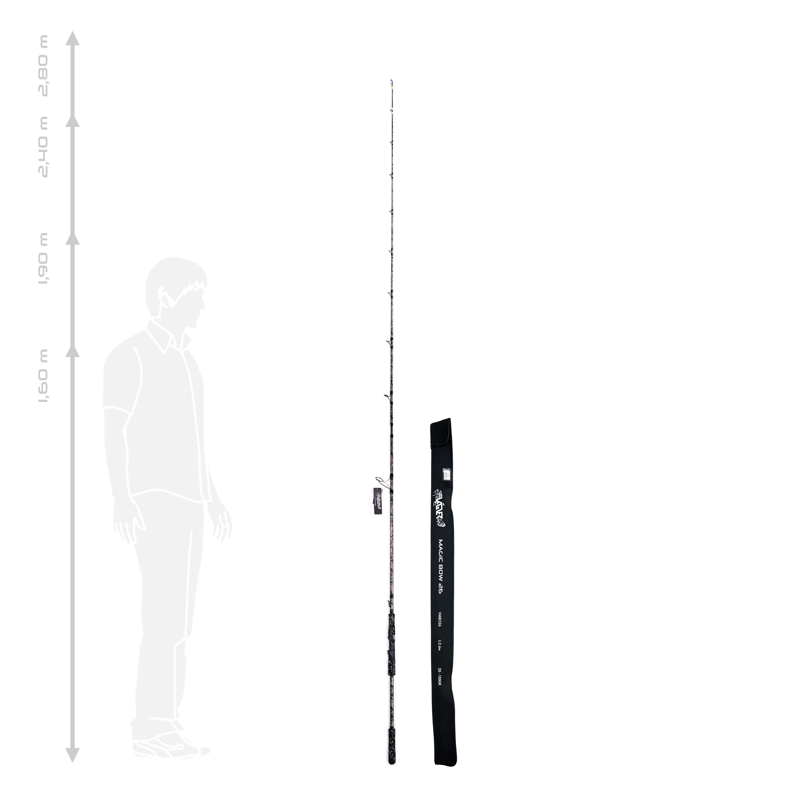VAGNER prut Magic Bow 2.60m 30-150g, 2 dílný