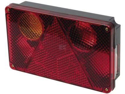 Zadné svetlo, obdĺžnikové, ľavé, 12/24 V, jantárové/červené, pevná montáž, 232 x 142 mm, Waś, 1400680800