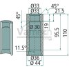Navarovacie puzdro 110 mm, kužeľ: K108 SHW, 430430497