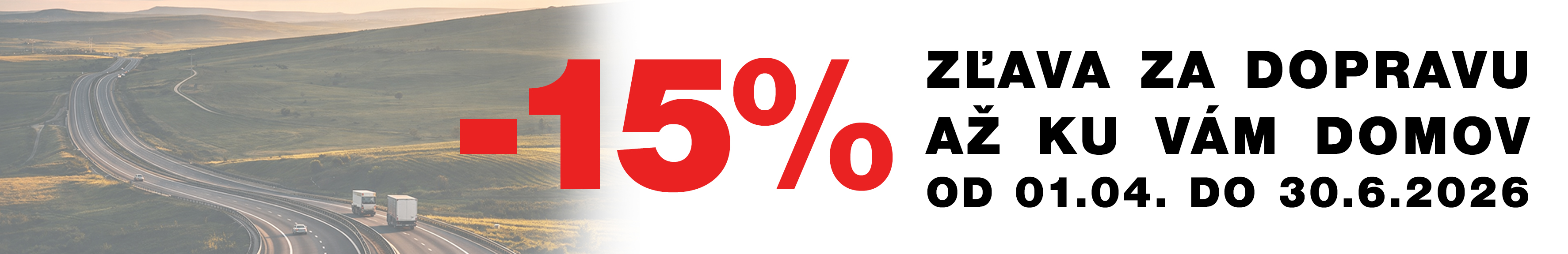 Jarná akcia - Zľava za dopravu 15%