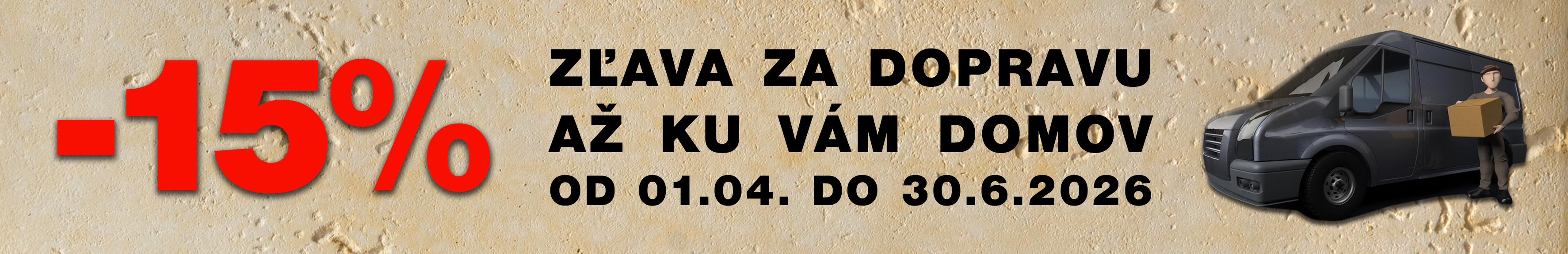 Jarná akcia - Zľava za dopravu 15%