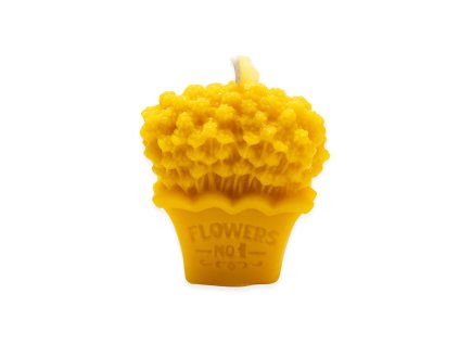 Svicka ze vceliho vosku kytice v kvetinaci